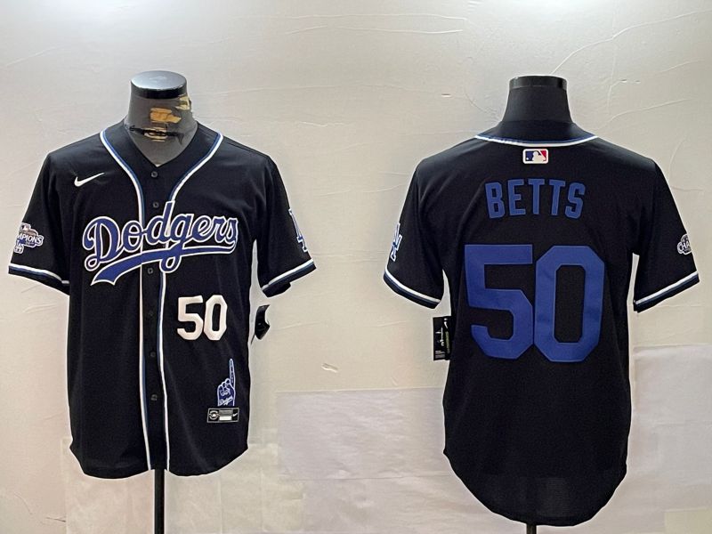 Men Los Angeles Dodgers #50 Betts Black Game 2024 Nike MLB Jersey style 12021->los angeles dodgers->MLB Jersey